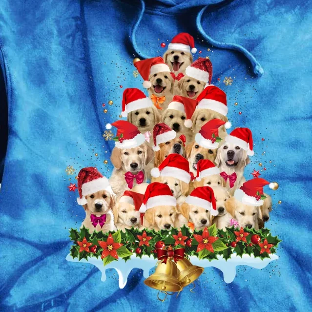 Christmas Golden Retriever Xmas Dog Santa Hat Pet Lovers Gift Tie Dye Hoodie