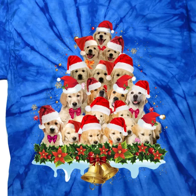 Christmas Golden Retriever Xmas Dog Santa Hat Pet Lovers Gift Tie-Dye T-Shirt