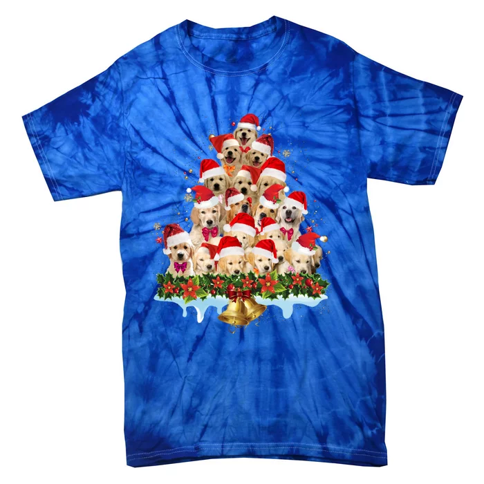 Christmas Golden Retriever Xmas Dog Santa Hat Pet Lovers Gift Tie-Dye T-Shirt