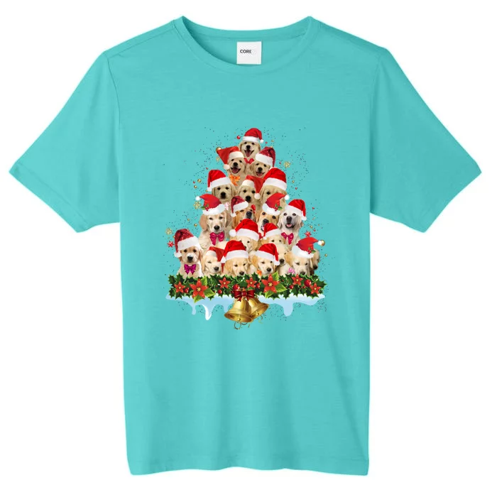 Christmas Golden Retriever Xmas Dog Santa Hat Pet Lovers Gift ChromaSoft Performance T-Shirt