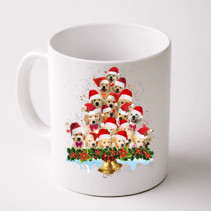 Christmas Golden Retriever Xmas Dog Santa Hat Pet Lovers Gift Front & Back Coffee Mug