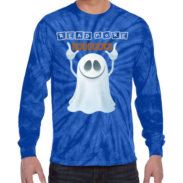 Cute Ghost Read More Boooooks Halloween Gift Tie-Dye Long Sleeve Shirt