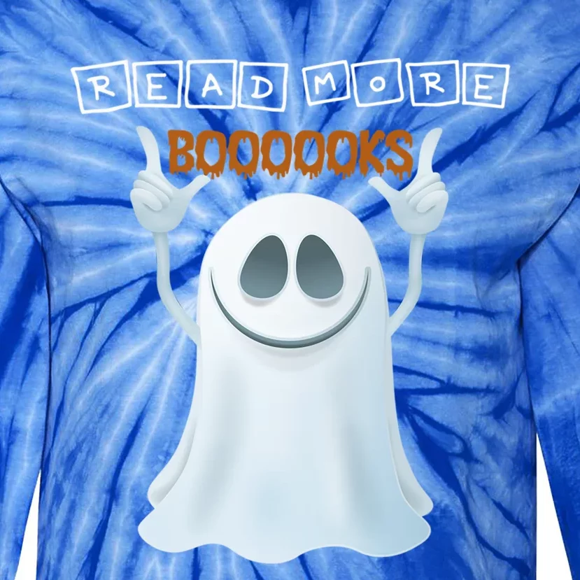 Cute Ghost Read More Boooooks Halloween Gift Tie-Dye Long Sleeve Shirt