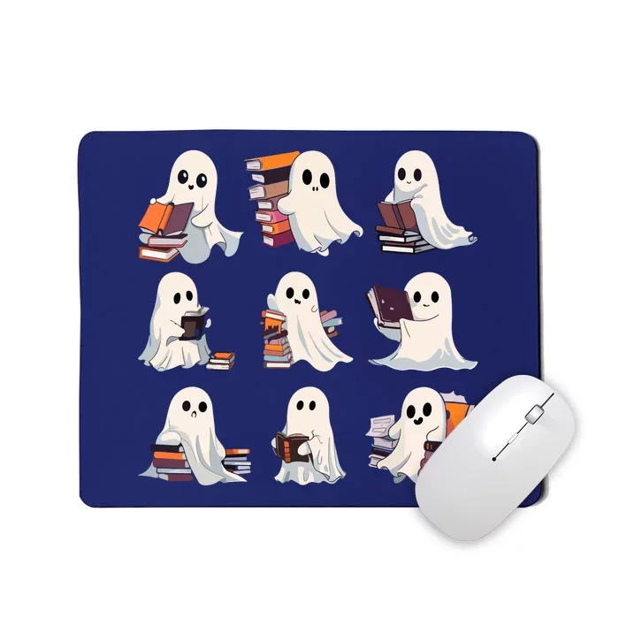 Cute Ghost Reading Book Halloween Teacher Librarian Gift Mousepad