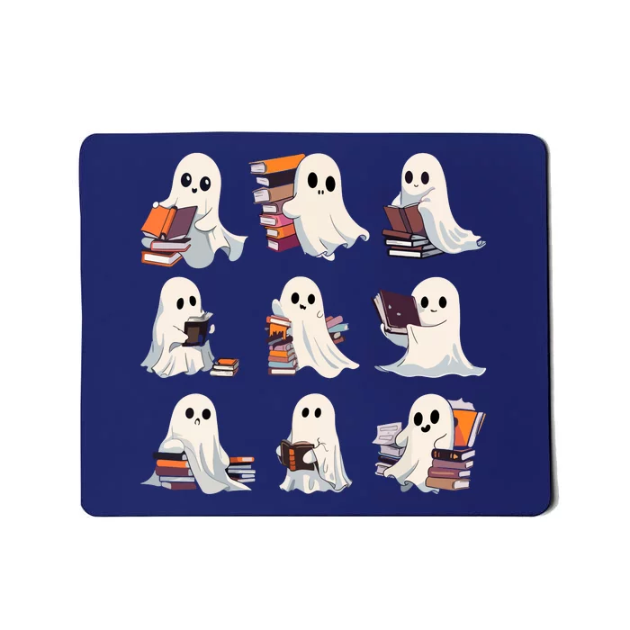 Cute Ghost Reading Book Halloween Teacher Librarian Gift Mousepad