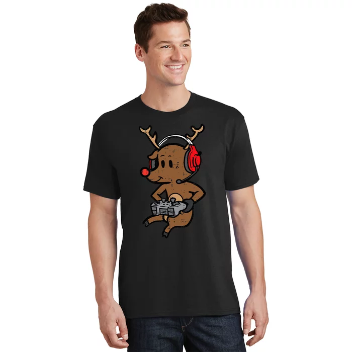 Christmas Gamer Reindeer Xmas Gaming T-Shirt
