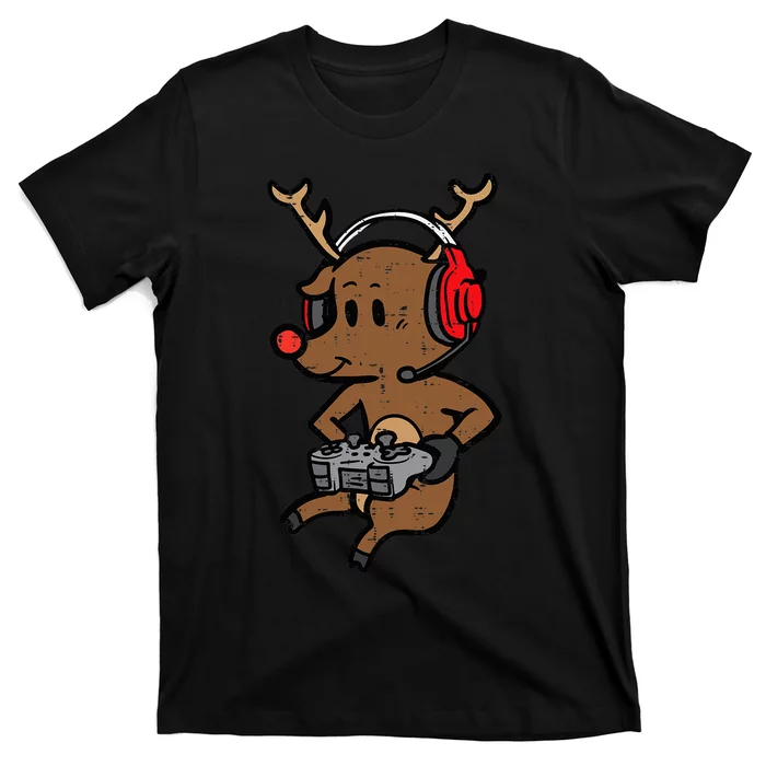 Christmas Gamer Reindeer Xmas Gaming T-Shirt