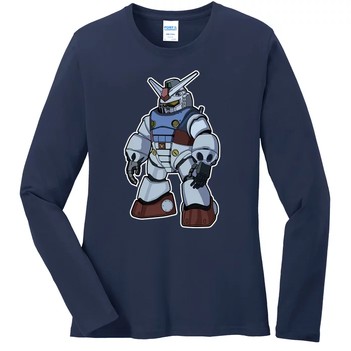 Cool Gundam Robot Ladies Long Sleeve Shirt