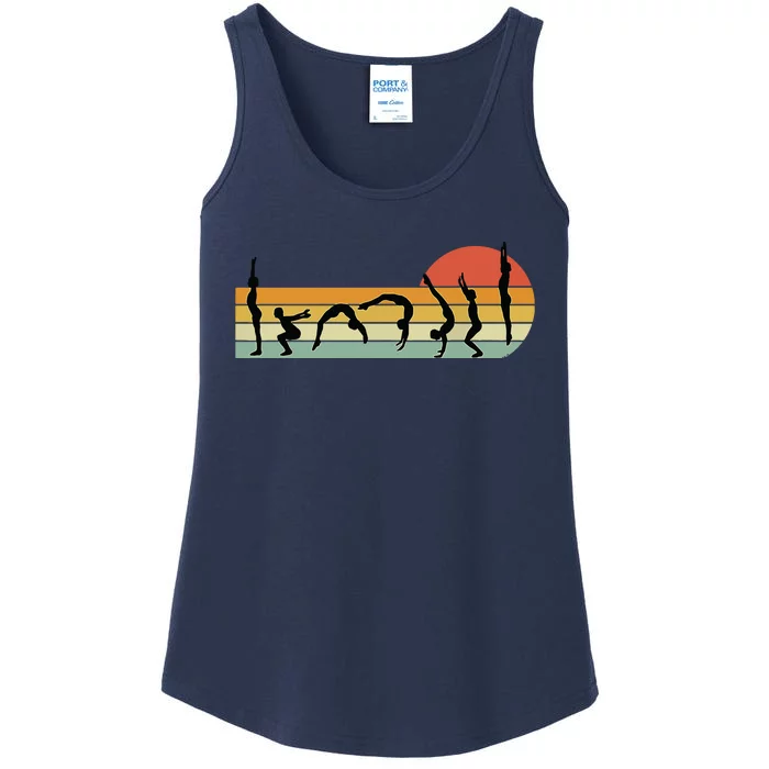 Cool Gymnasts Retro Sunset Girl Gymnastics Ladies Essential Tank