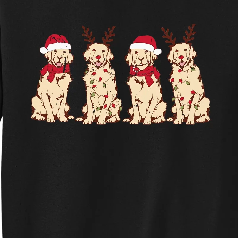 Christmas Golden Retriever Christmas light Tall Sweatshirt