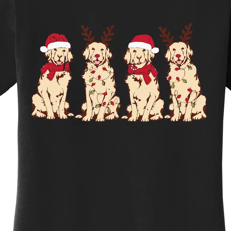 Christmas Golden Retriever Christmas light Women's T-Shirt