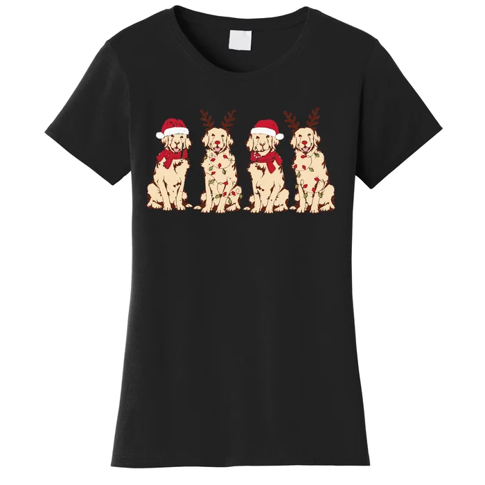 Christmas Golden Retriever Christmas light Women's T-Shirt