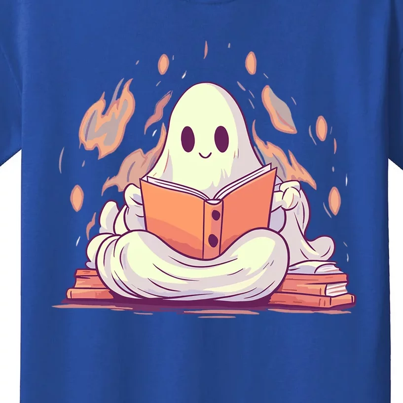 Cute Ghost Reading Books Meaningful Gift Kids T-Shirt