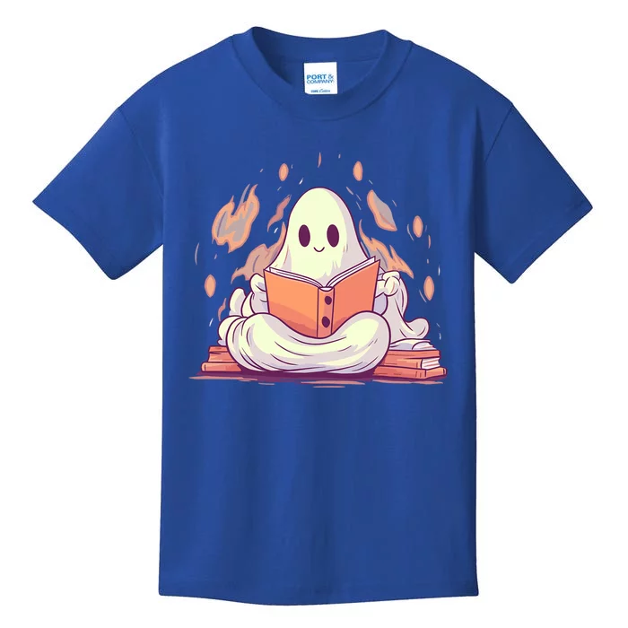 Cute Ghost Reading Books Meaningful Gift Kids T-Shirt