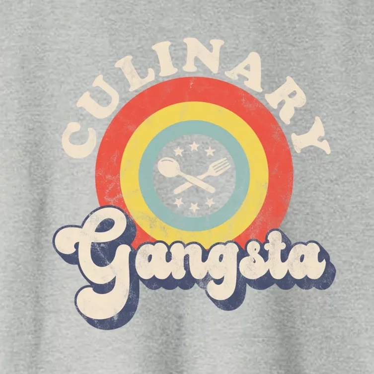 Culinary Gangster Retro Cooking Chef Funny Gift Women's Crop Top Tee