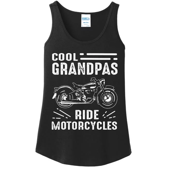 Cool Grandpas Ride MotorCycles Funny Grand Father Biker Ladies Essential Tank