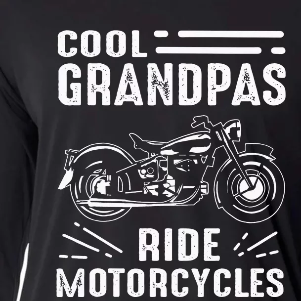 Cool Grandpas Ride MotorCycles Funny Grand Father Biker Cooling Performance Long Sleeve Crew