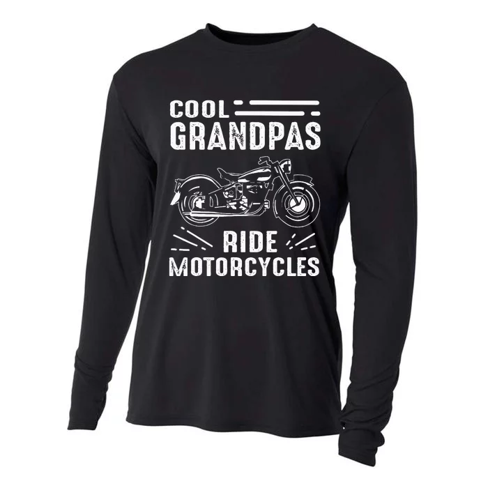 Cool Grandpas Ride MotorCycles Funny Grand Father Biker Cooling Performance Long Sleeve Crew