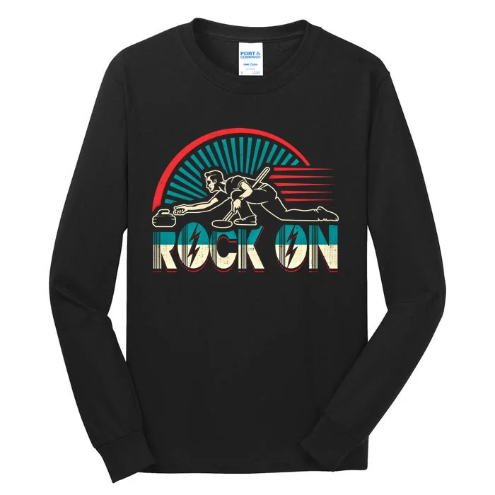 Curling Gift Rock On Winter Sports Bonspiel Tall Long Sleeve T-Shirt