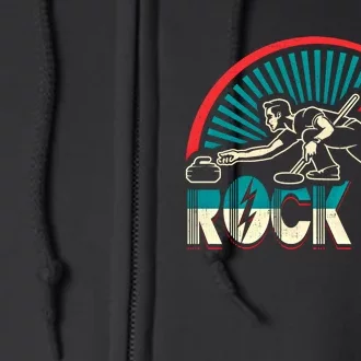 Curling Gift Rock On Winter Sports Bonspiel Full Zip Hoodie