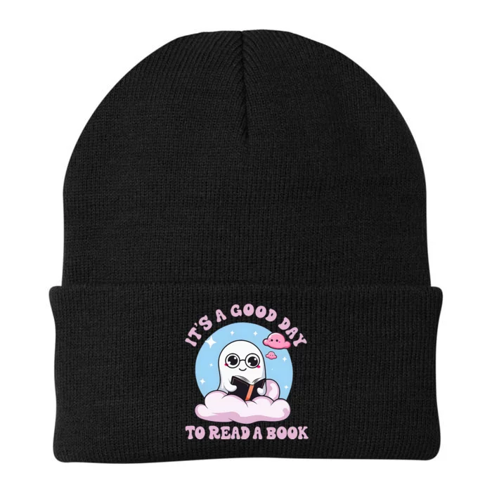 Cute Ghost Reading Book Librarian Halloween Teachers Knit Cap Winter Beanie