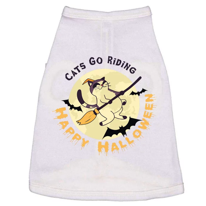 Cats Go Riding Happy Halloween Quotes Wich Brrom Bats Catoween Doggie Tank