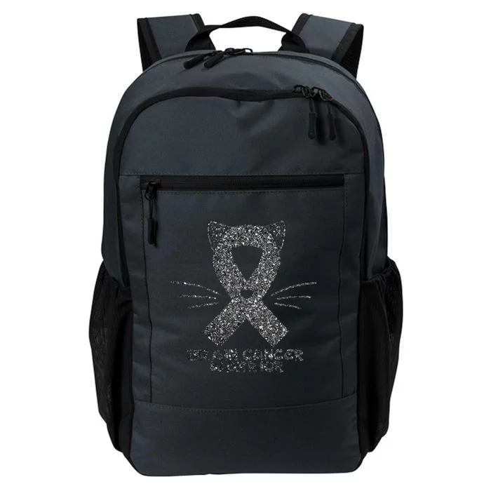 Cat Gray Ribbon Brain Cancer Awareness Warrior Cat Lover I Wear Gray Daily Commute Backpack