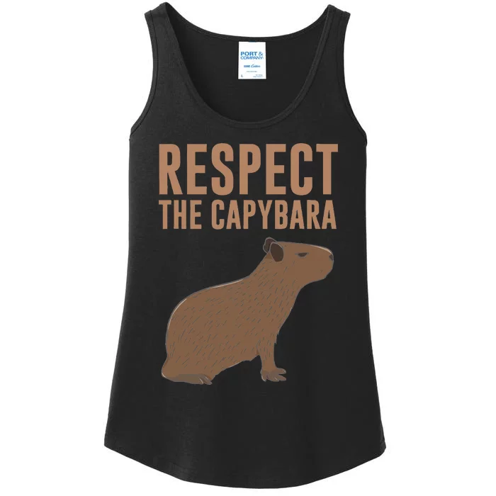 Capybara Gifts Respect The Capybara Cute Animal Ladies Essential Tank