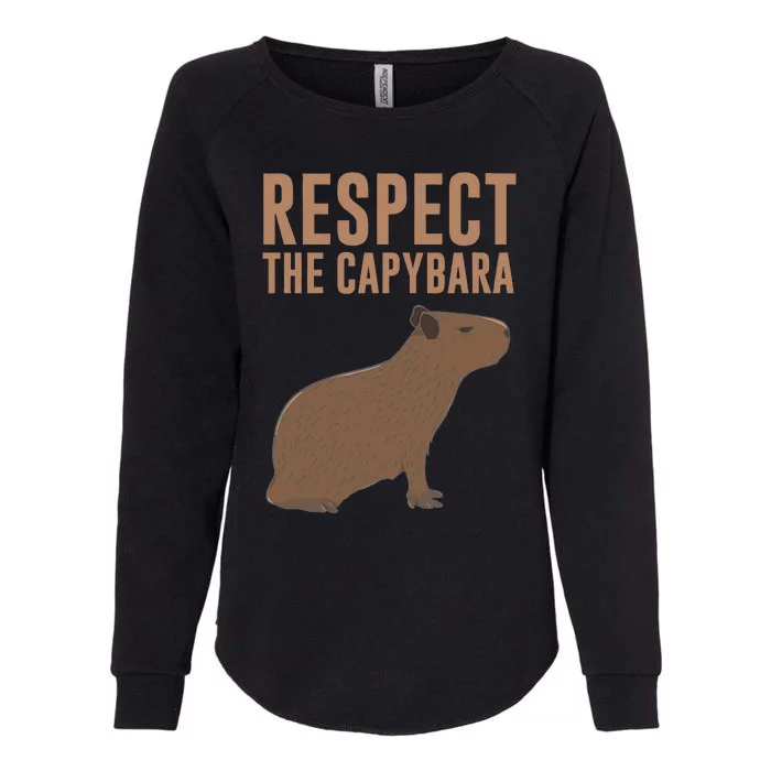 Capybara Gifts Respect The Capybara Cute Animal Womens California Wash Sweatshirt