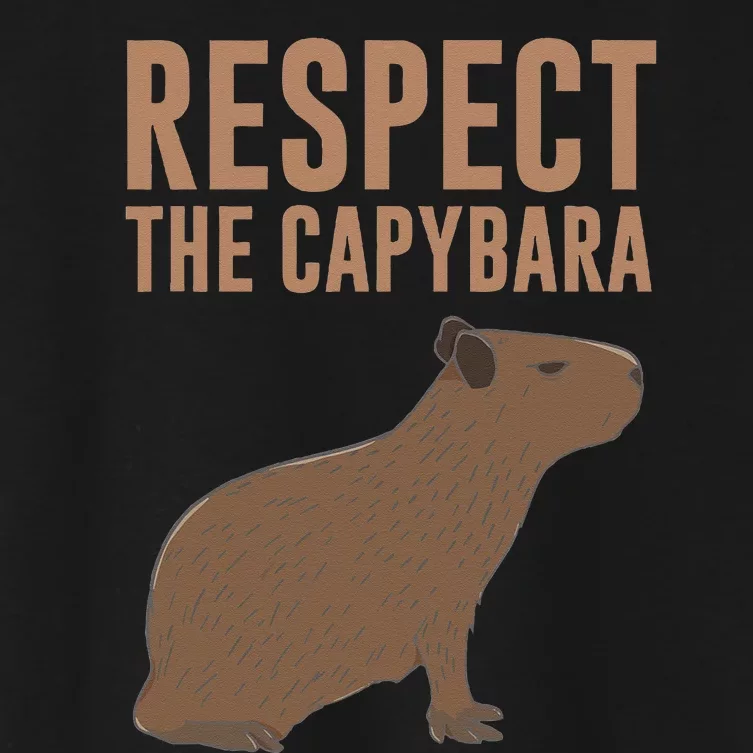 Capybara Gifts Respect The Capybara Cute Animal Women's Crop Top Tee