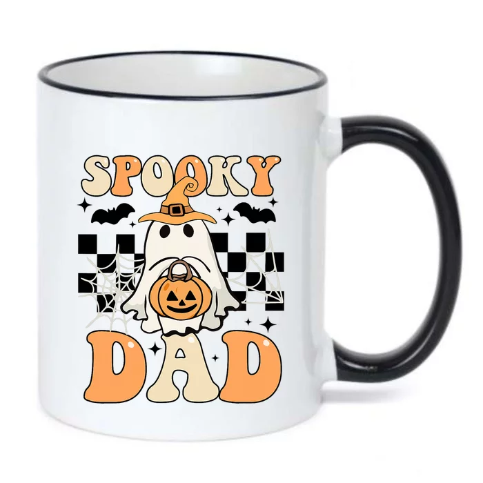 Cute Ghost Retro Spooky Season Halloween Spooky Dad Black Color Changing Mug