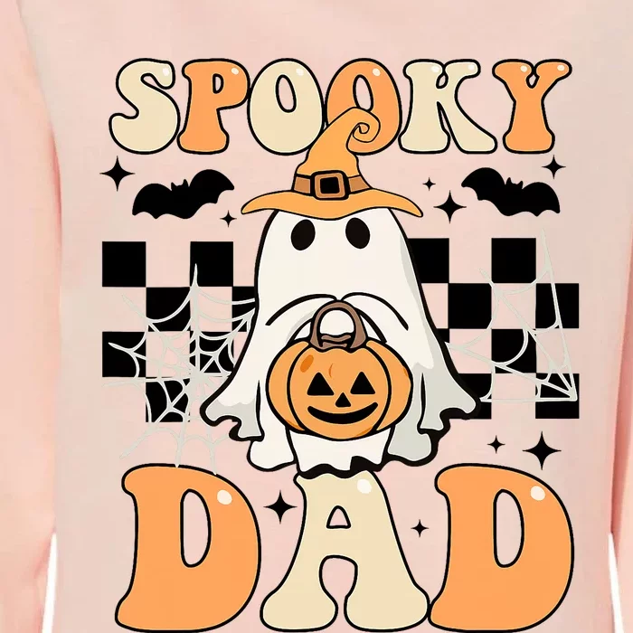 Cute Ghost Retro Spooky Season Halloween Spooky Dad Womens California Wash Sweatshirt