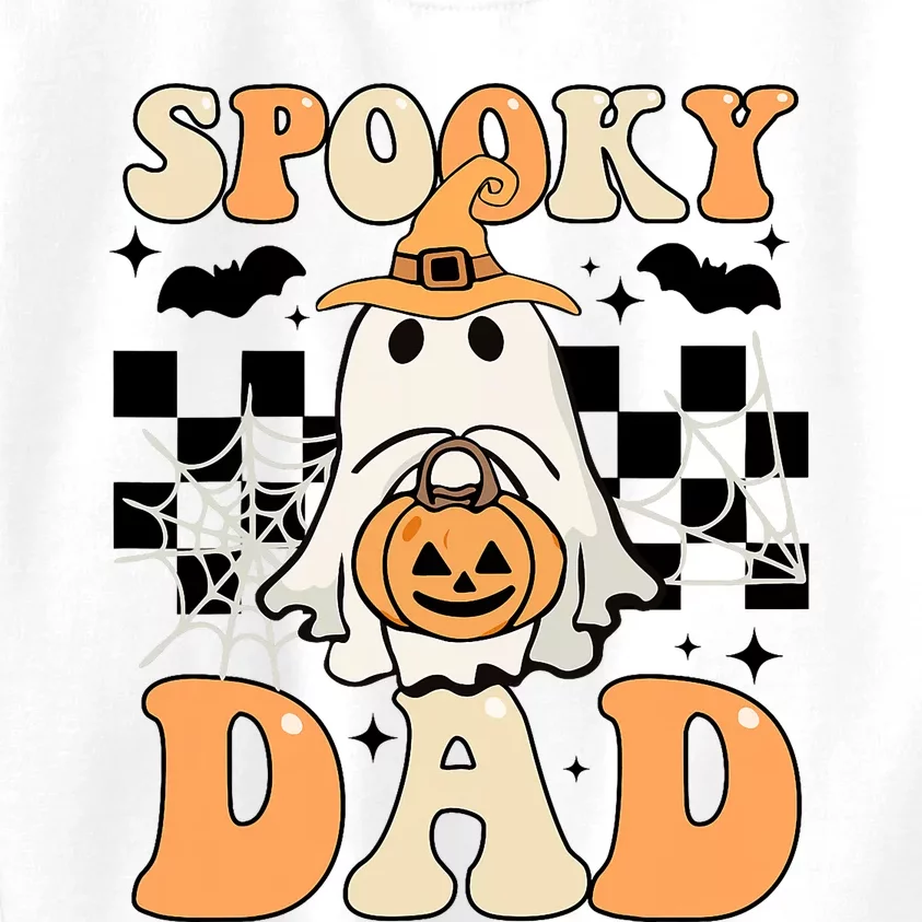 Cute Ghost Retro Spooky Season Halloween Spooky Dad Kids Sweatshirt