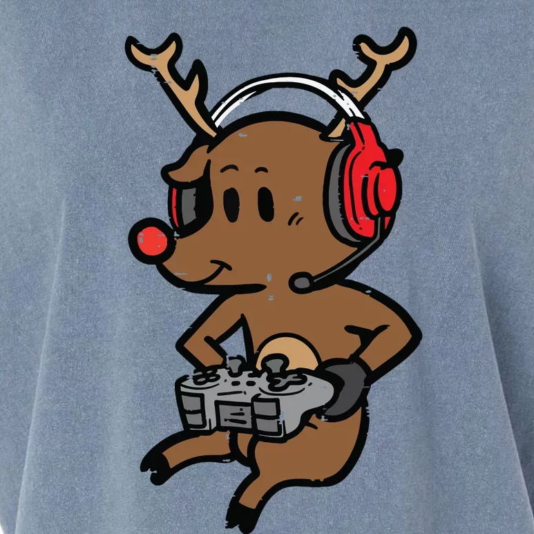 Christmas Gamer Reindeer Xmas Gaming Garment-Dyed Women's Muscle Tee