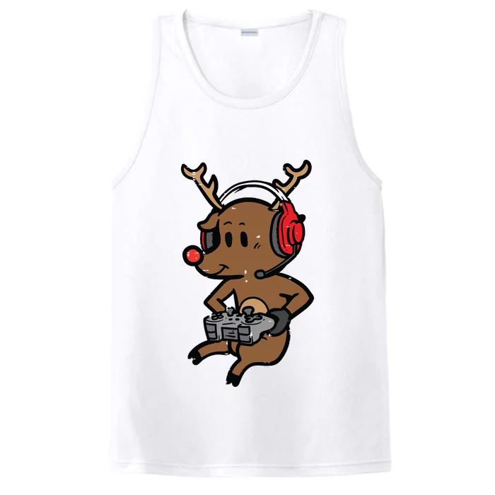 Christmas Gamer Reindeer Xmas Gaming Performance Tank