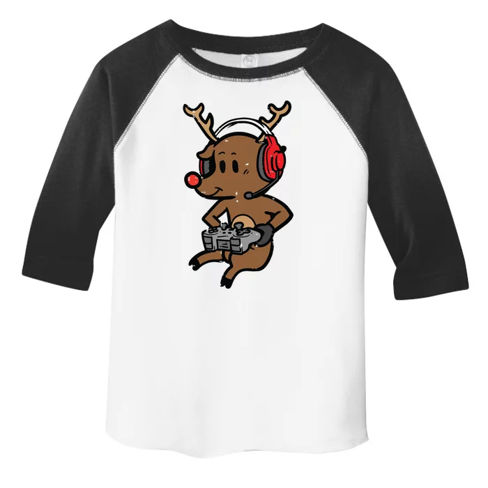 Christmas Gamer Reindeer Xmas Gaming Toddler Fine Jersey T-Shirt