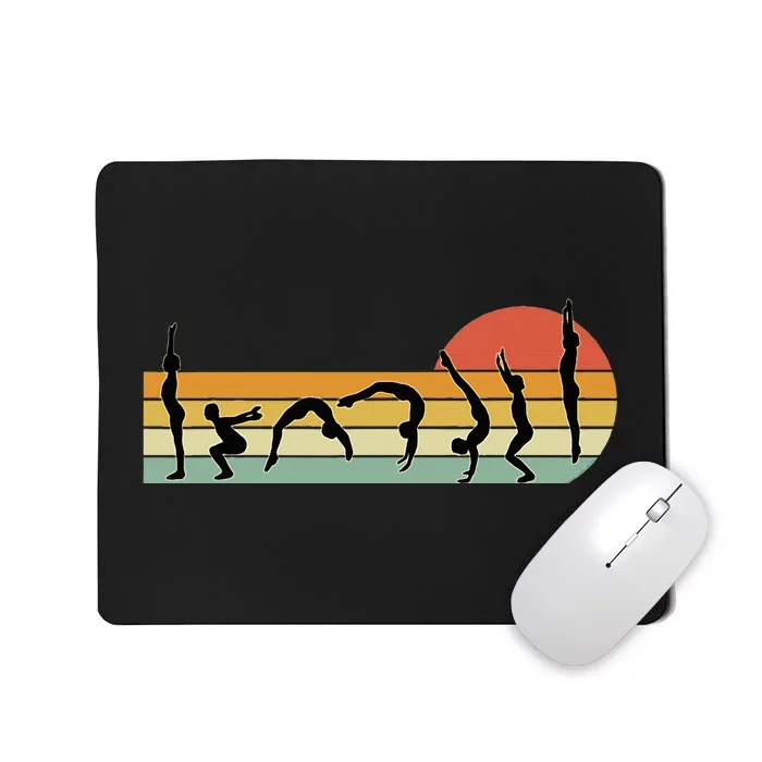 Cool Gymnasts Retro Sunset Gymnastics Mousepad