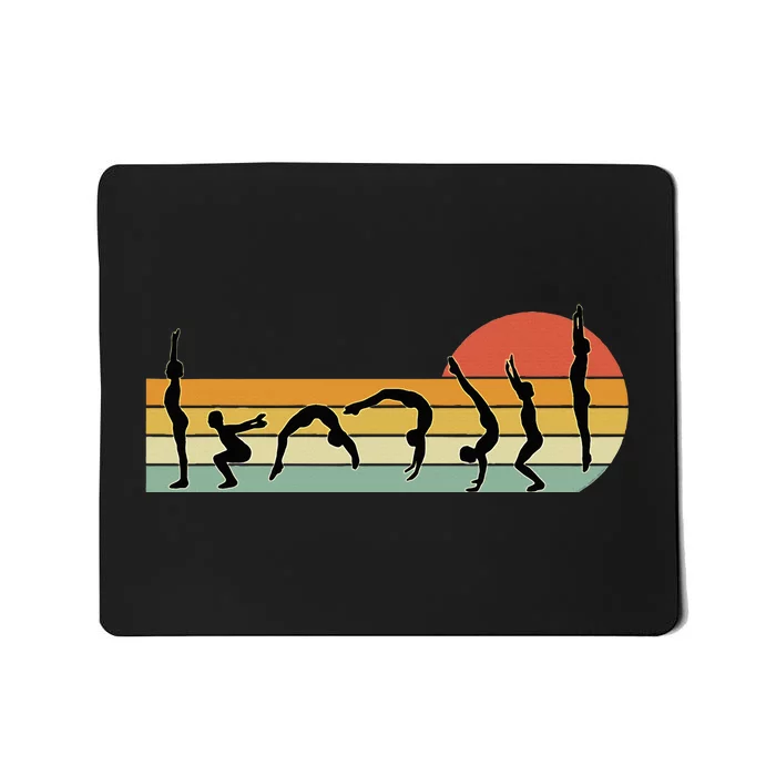 Cool Gymnasts Retro Sunset Gymnastics Mousepad