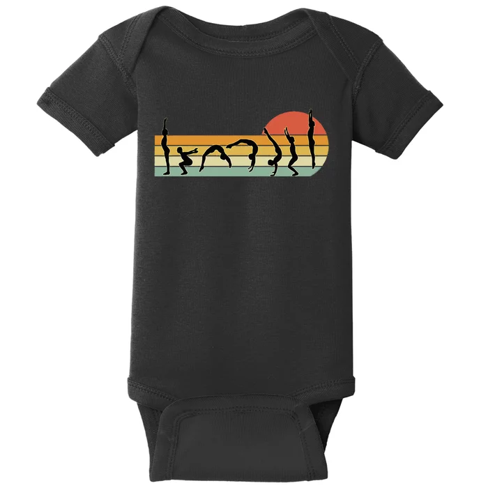 Cool Gymnasts Retro Sunset Gymnastics Baby Bodysuit