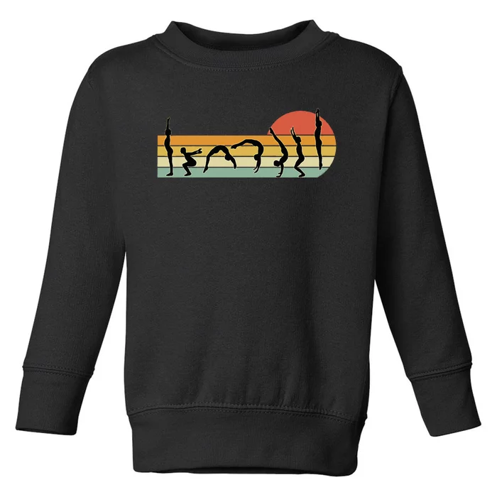 Cool Gymnasts Retro Sunset Gymnastics Toddler Sweatshirt