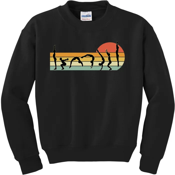 Cool Gymnasts Retro Sunset Gymnastics Kids Sweatshirt