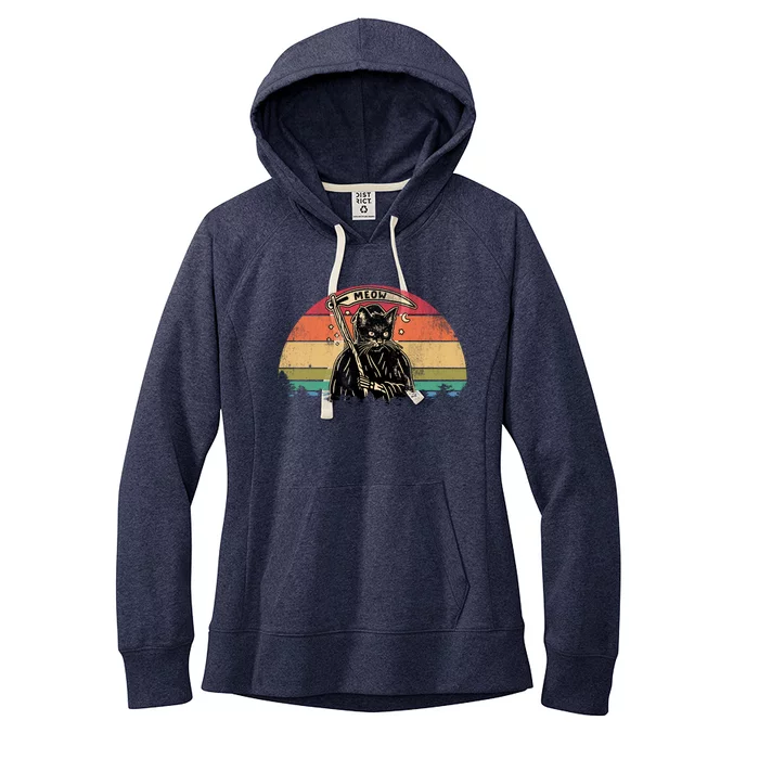 Cat Grim Reaper Vintage Women's Fleece Hoodie