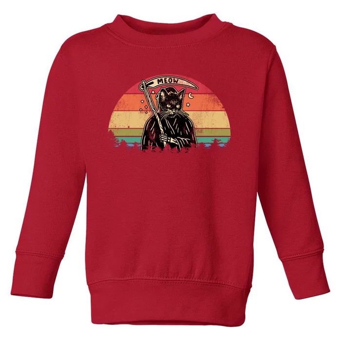 Cat Grim Reaper Vintage Toddler Sweatshirt