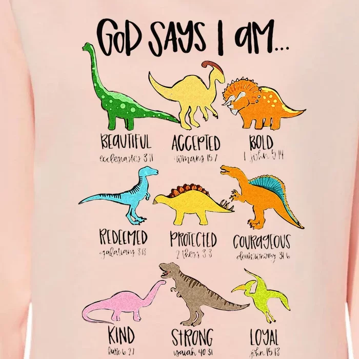 Cute God Says I Am Dinosaur Lover Funny Christian Kids Womens California Wash Sweatshirt