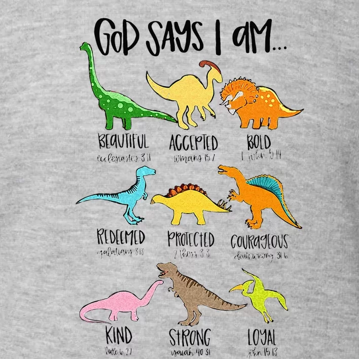 Cute God Says I Am Dinosaur Lover Funny Christian Kids Toddler Sweatshirt