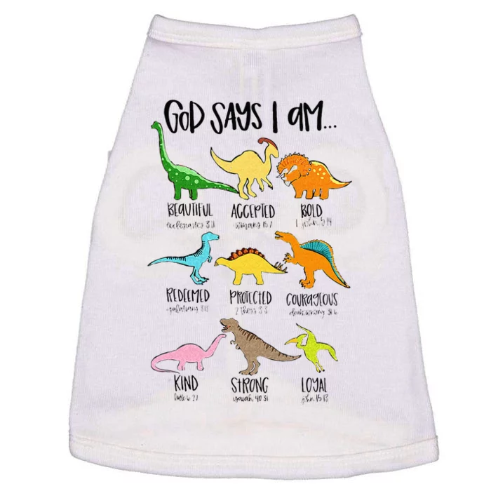 Cute God Says I Am Dinosaur Lover Funny Christian Kids Doggie Tank