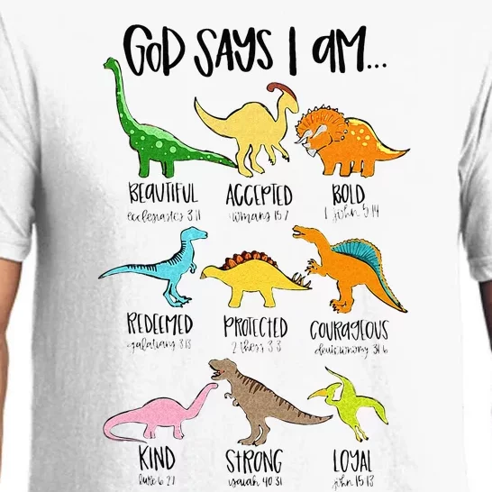 Cute God Says I Am Dinosaur Lover Funny Christian Kids Pajama Set