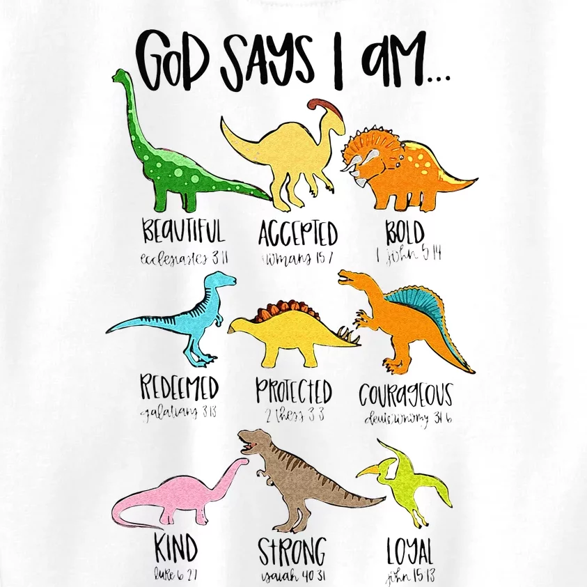 Cute God Says I Am Dinosaur Lover Funny Christian Kids Kids Sweatshirt