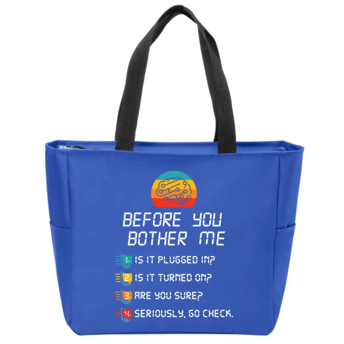 Computer Geek Sysadmin Gift Funny Tech Support Checklist Gift Zip Tote Bag