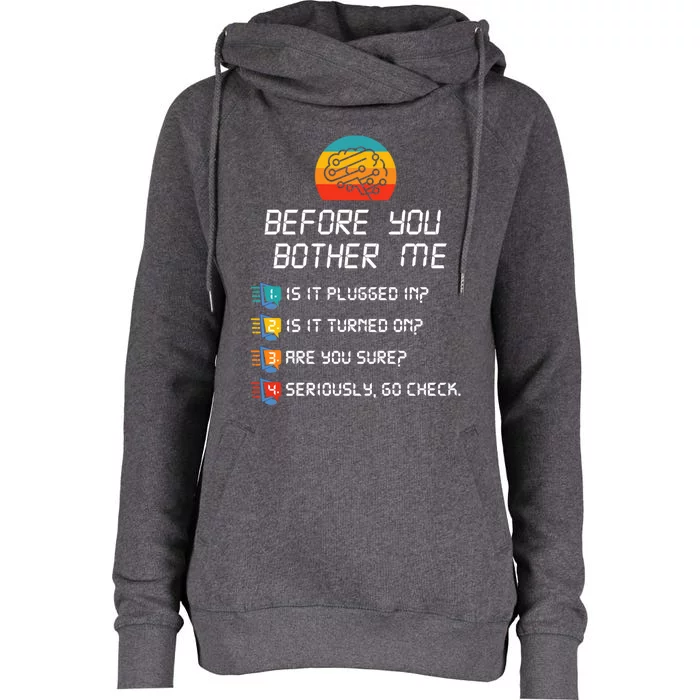 Computer Geek Sysadmin Gift Funny Tech Support Checklist Gift Womens Funnel Neck Pullover Hood